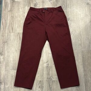 Dockers Maroon Burgundy Straight-Leg Stretch Twill Pants Casual Wear
